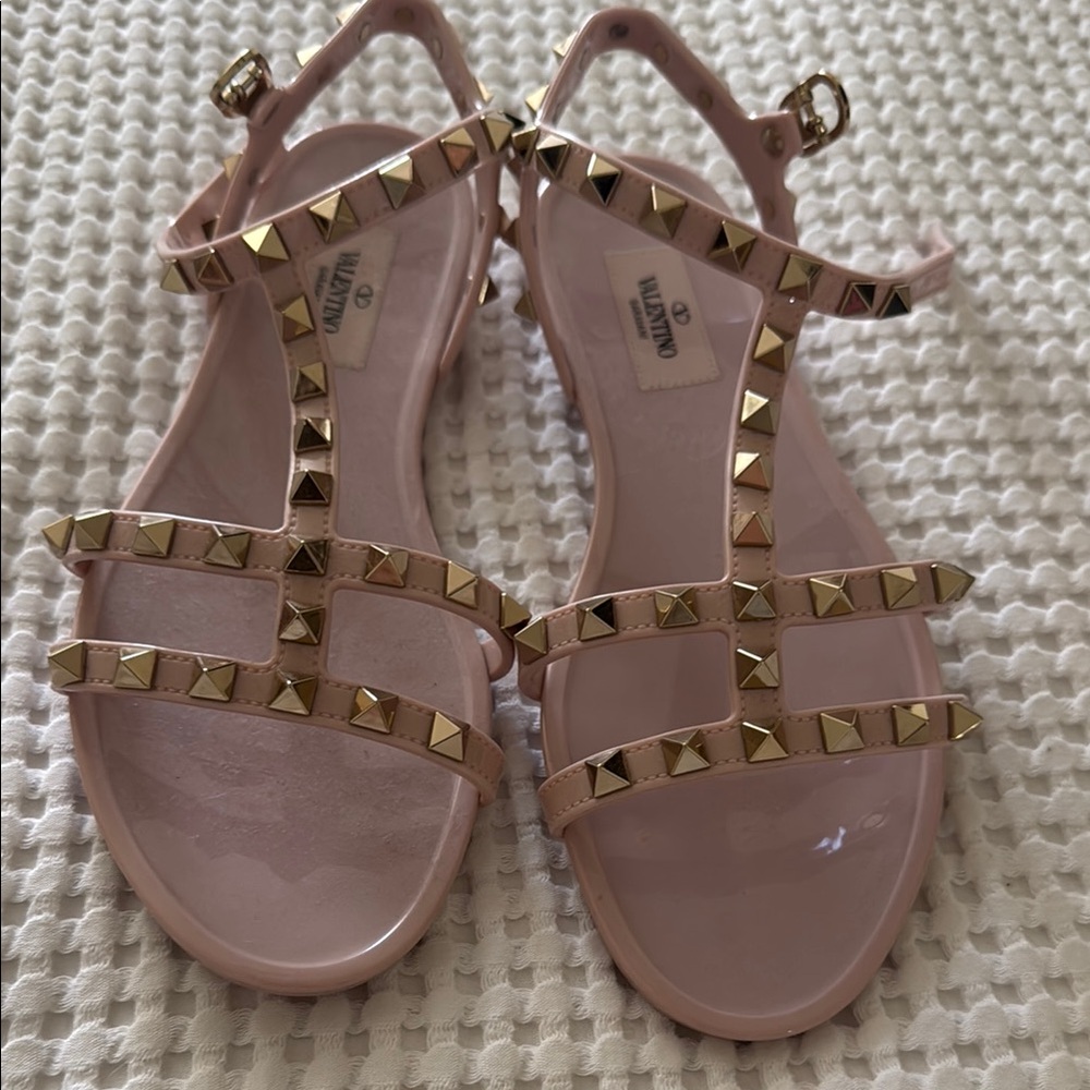 Valentino Pink Studded Sandals